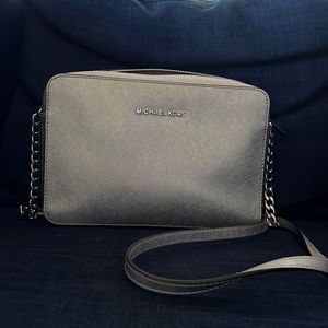 Silver Michael Kors Crossbody Bag